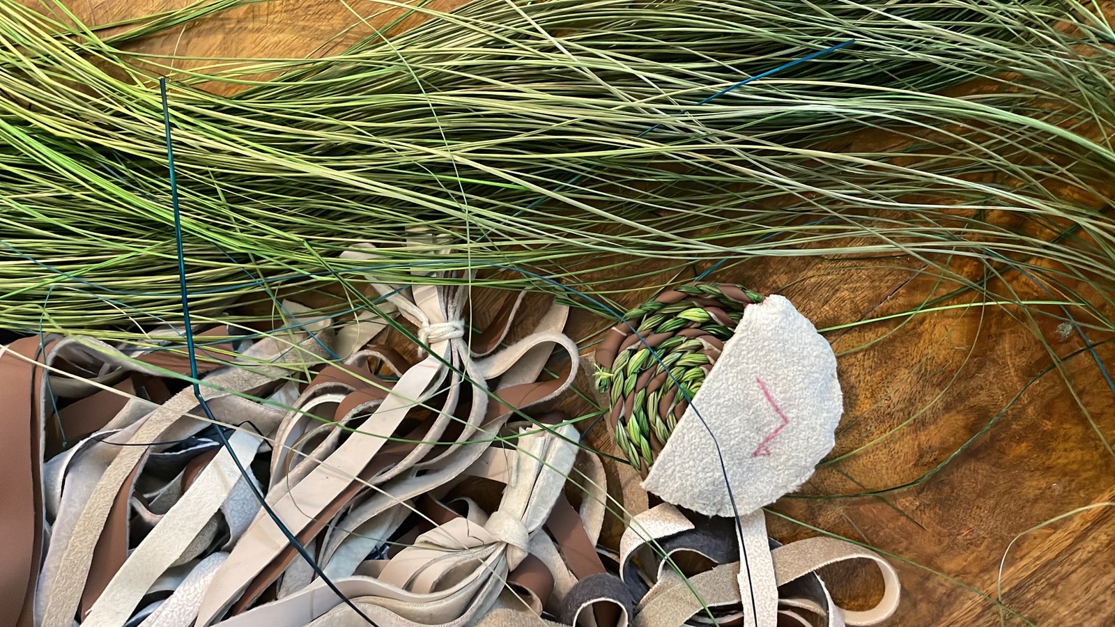 Tactile botanical fibers and hand-braided materials in Spero studio